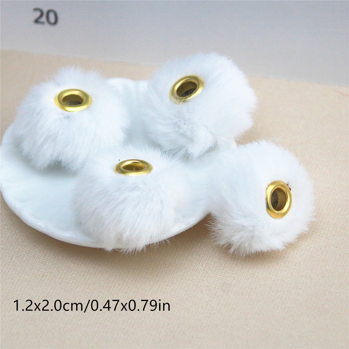 Wholesale 10PCS Straight Hole Soft Waxy Fur Ball Beads Loose Beads Large Hole Fabric Accessories